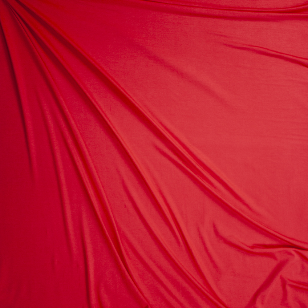 Red 220gsm Designer Rayon/Spandex Jersey Knit Fabric By The Yard - Wide shot