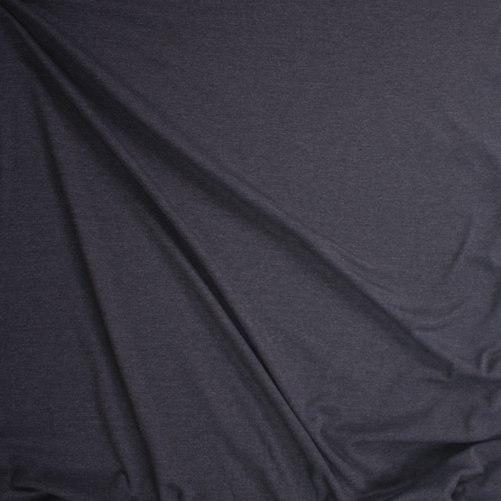 Charcoal Heather Soft Poly/Rayon Micro Ribbing Fabric By The Yard - Wide shot