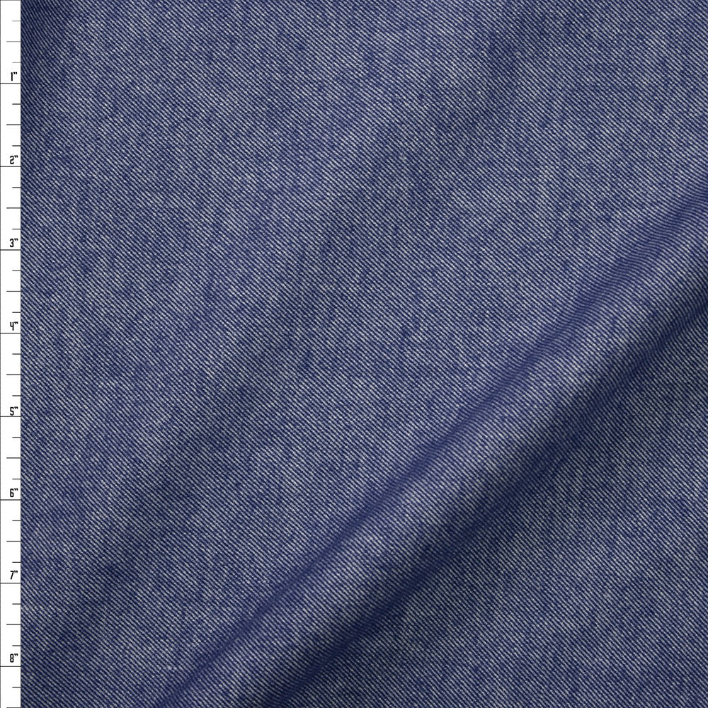 Blue Denim Look Flannel Fabric By The Yard