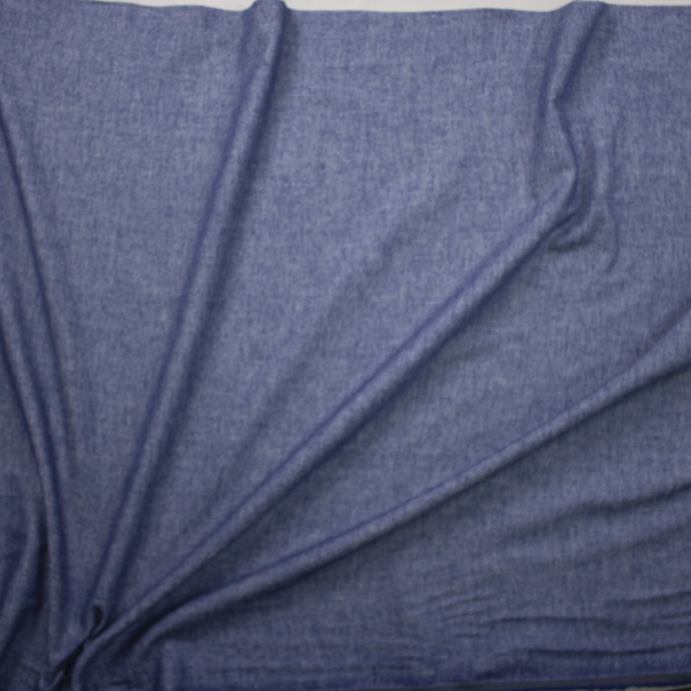 Blue Denim Look Flannel Fabric By The Yard - Wide shot
