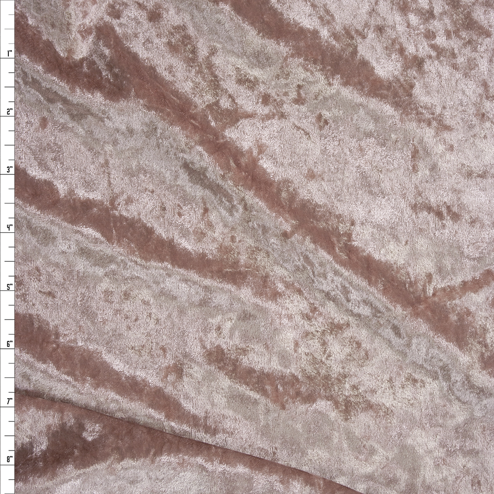 Blush Crushed Stretch Velvet Fabric By The Yard