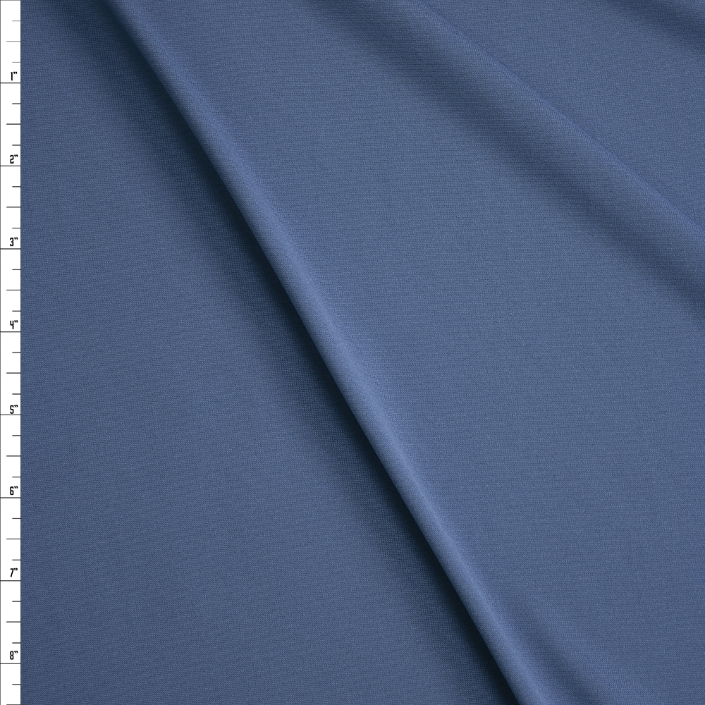 Slate Blue Moisture Wicking Athletic Knit Fabric By The Yard