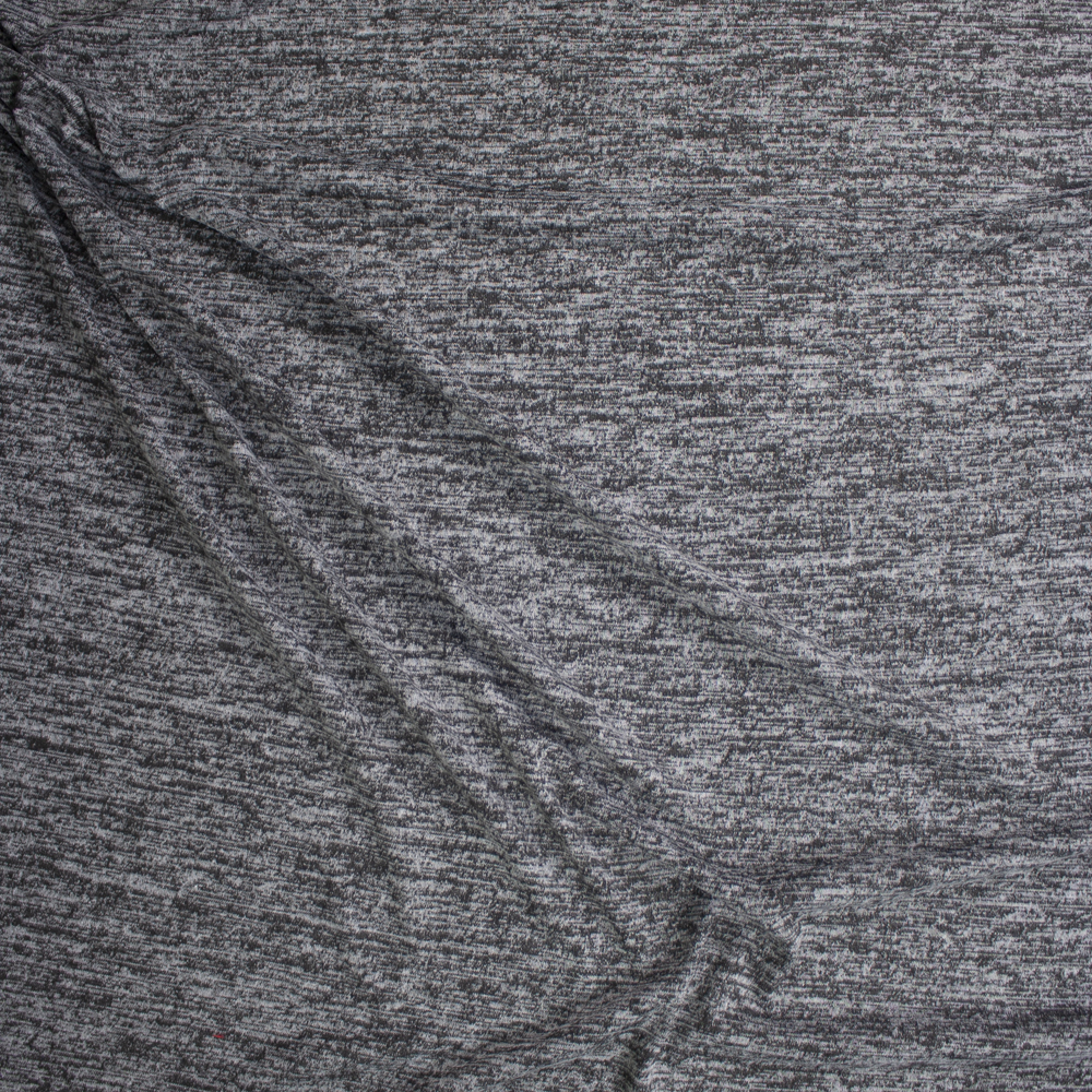 Charcoal Melange Brushed Hacci Sweater Knit Fabric By The Yard - Wide shot