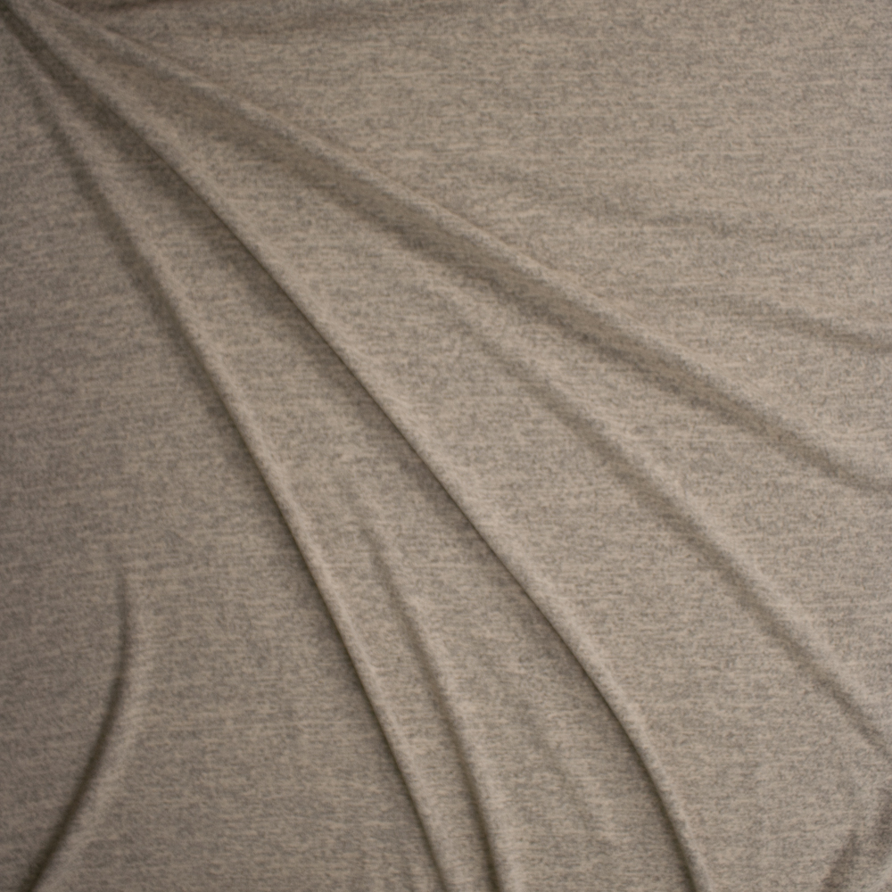 Tan Heather Brushed Hacci Sweater Knit Fabric By The Yard - Wide shot
