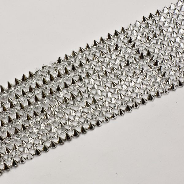 Silver 4" Wide Spike Trim