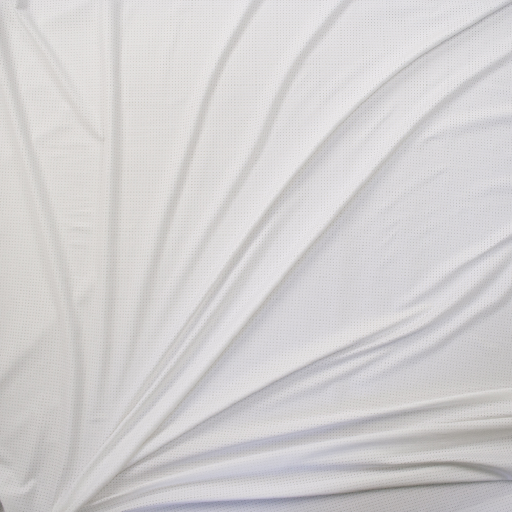 White Perforated Stretch Athletic Nylon/Spandex Fabric By The Yard - Wide shot