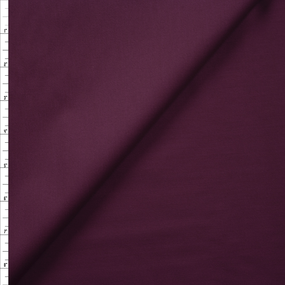 Wine Midweight Designer Stretch Cotton/Poly Poplin Fabric By The Yard