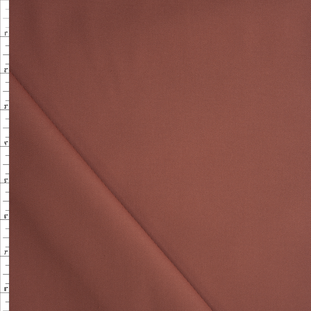 Rust Fine Stretch Twill Fabric By The Yard
