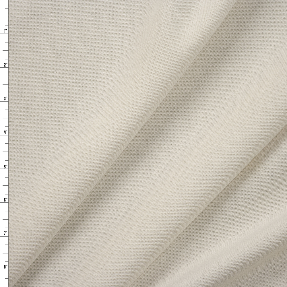 Ivory Light Midweight Stretch Sweatshirt Fleece Fabric By The Yard