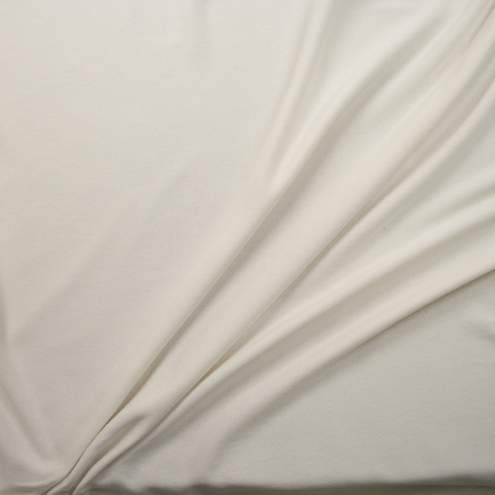 Ivory Light Midweight Stretch Sweatshirt Fleece Fabric By The Yard - Wide shot