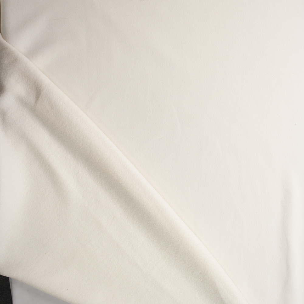 Ivory Heavier Midweight Polyester Sweatshirt Fleece Fabric By The Yard - Wide shot