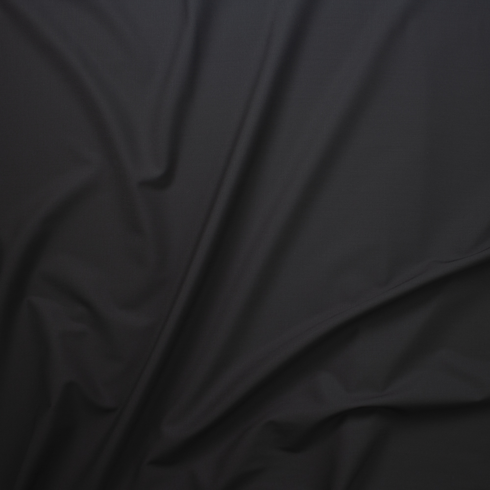 Black Crisp Midweight Poly/Wool Suiting Fabric By The Yard - Wide shot