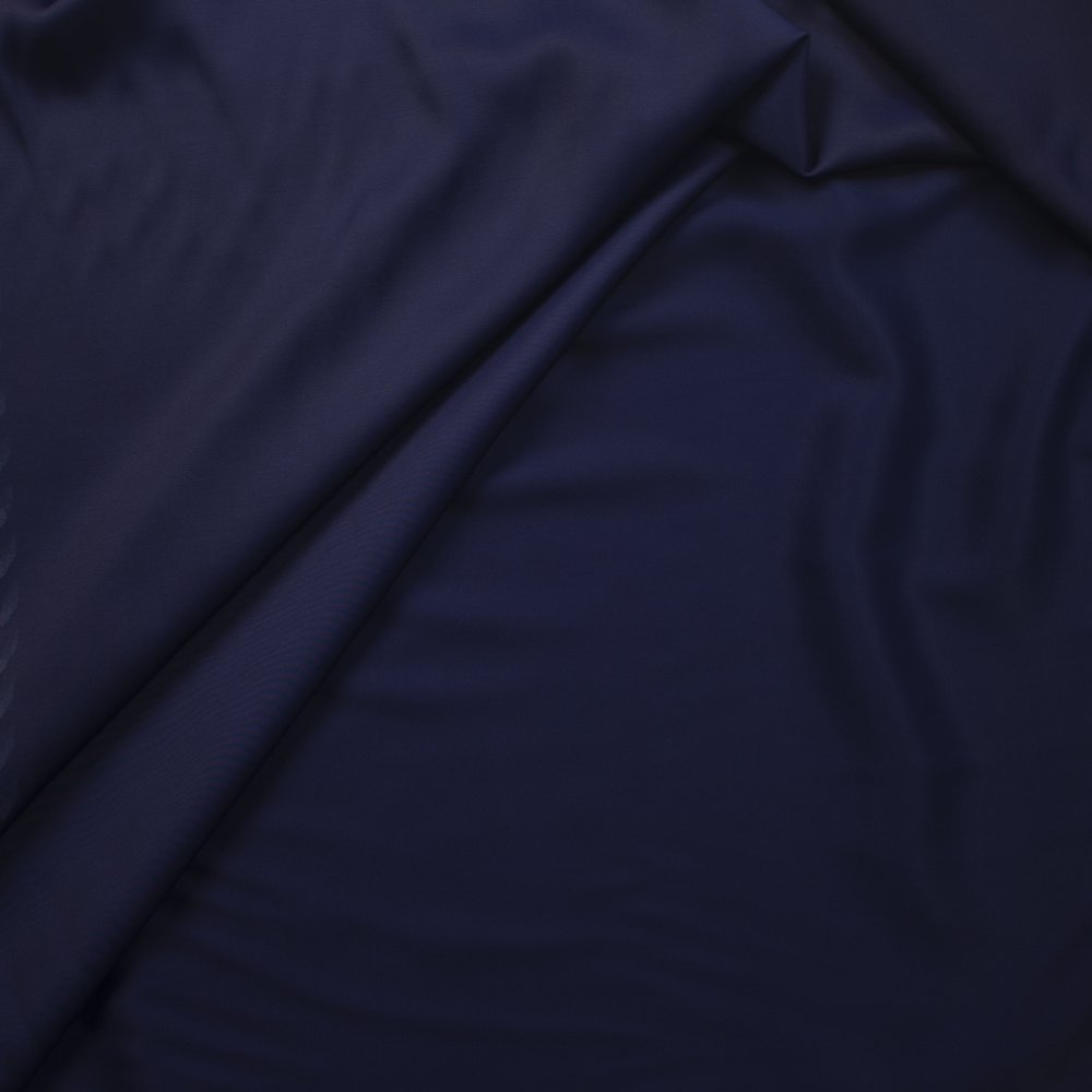 Navy Midweight Glossy Suiting Fabric By The Yard - Wide shot