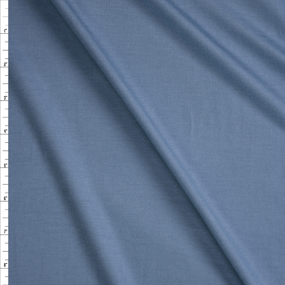 Light Blue Soft Designer Rayon French Terry Fabric By The Yard