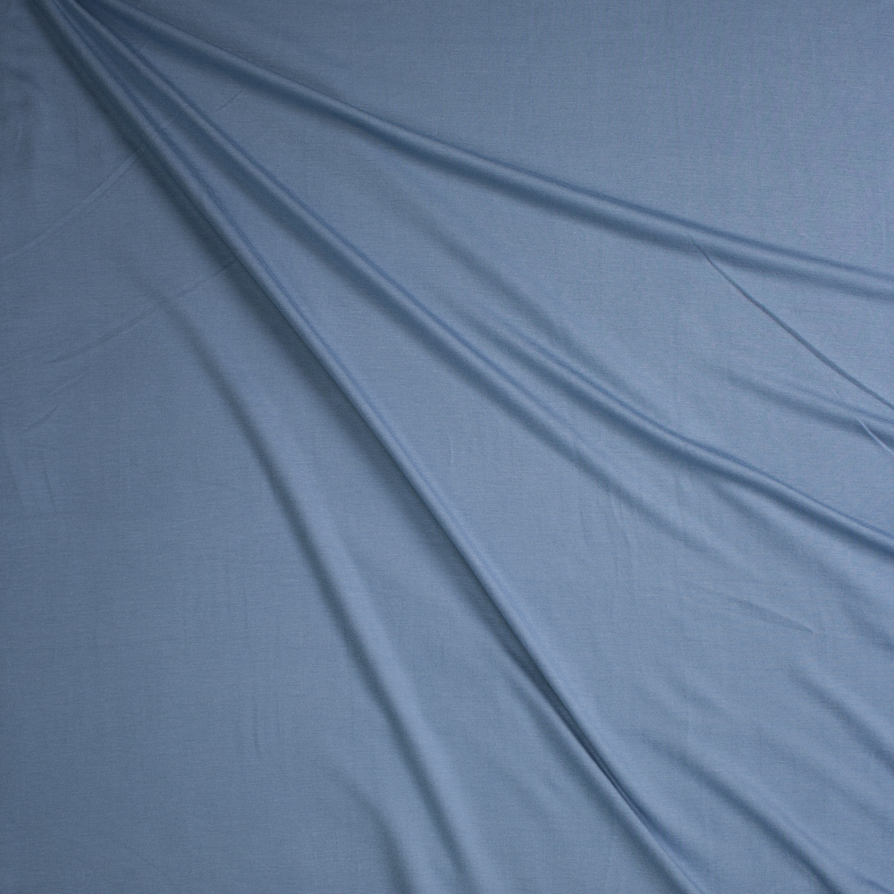 Light Blue Soft Designer Rayon French Terry Fabric By The Yard - Wide shot