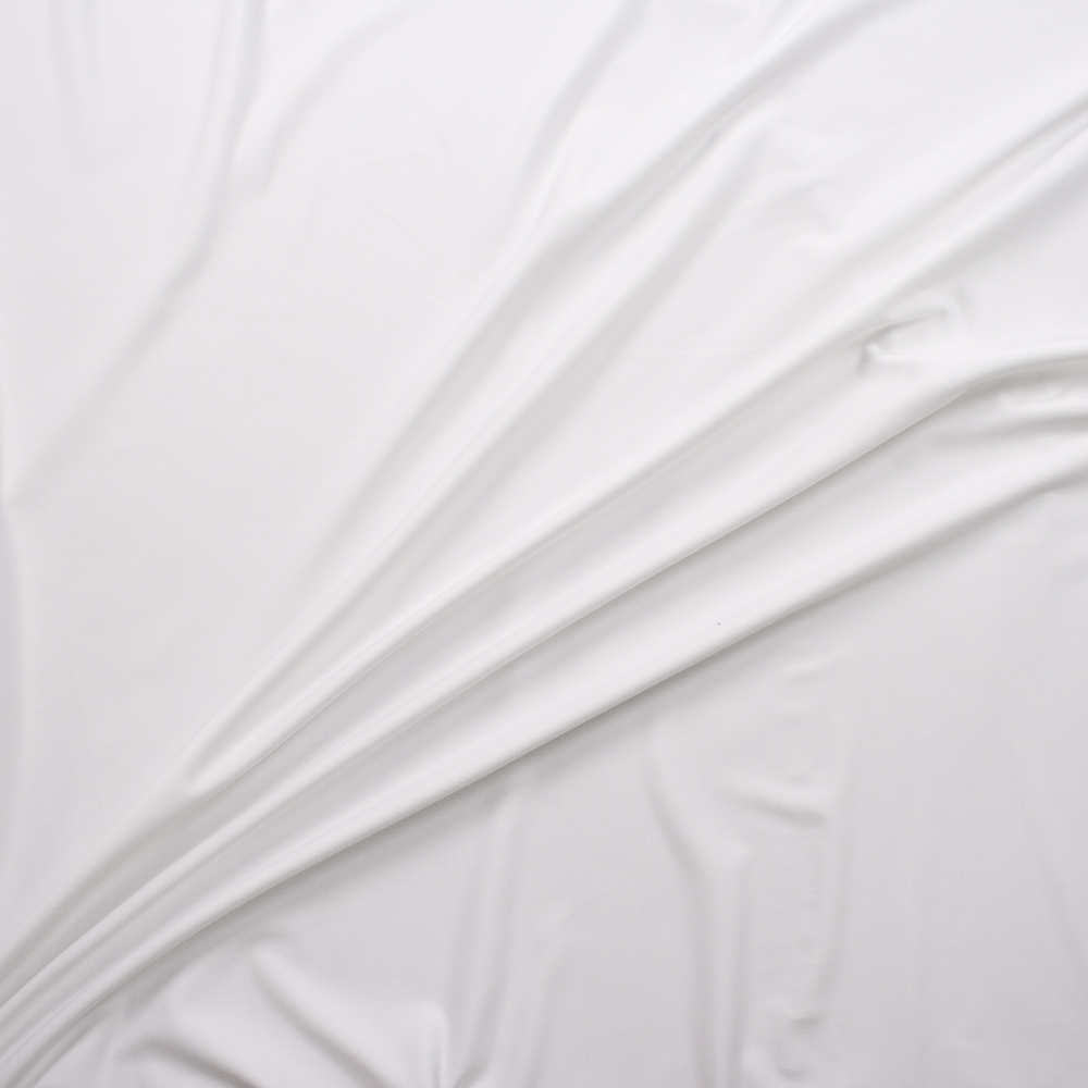 White Designer Midweight Nylon/Spandex Fabric By The Yard - Wide shot