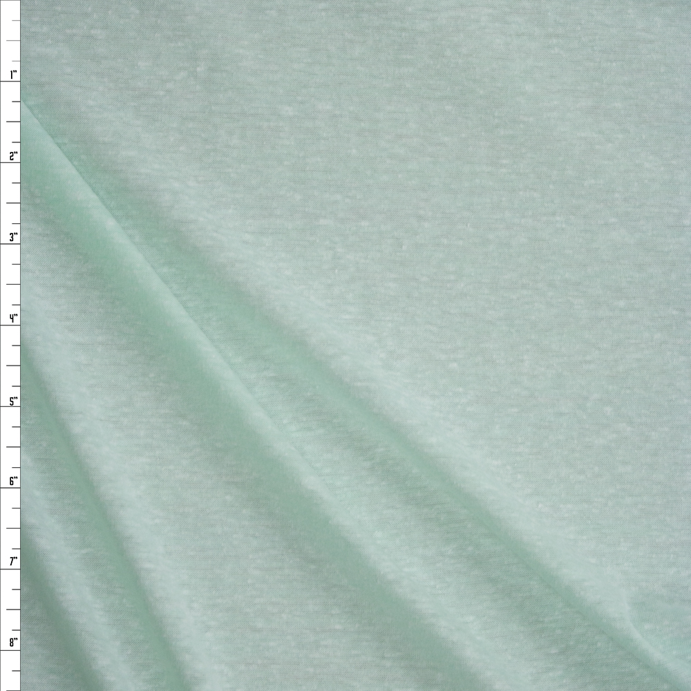Mint Green Lightweight Designer Slubby Knit Fabric By The Yard