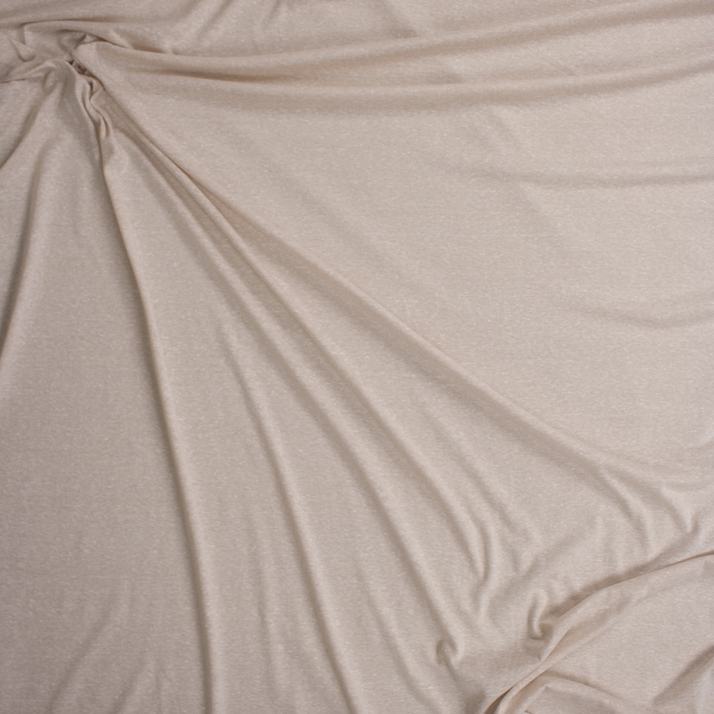Oatmeal Lightweight Designer Slubby Knit Fabric By The Yard - Wide shot