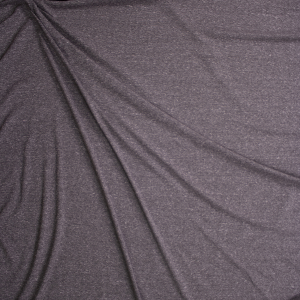 Charcoal Lightweight Designer Slubby Knit Fabric By The Yard - Wide shot
