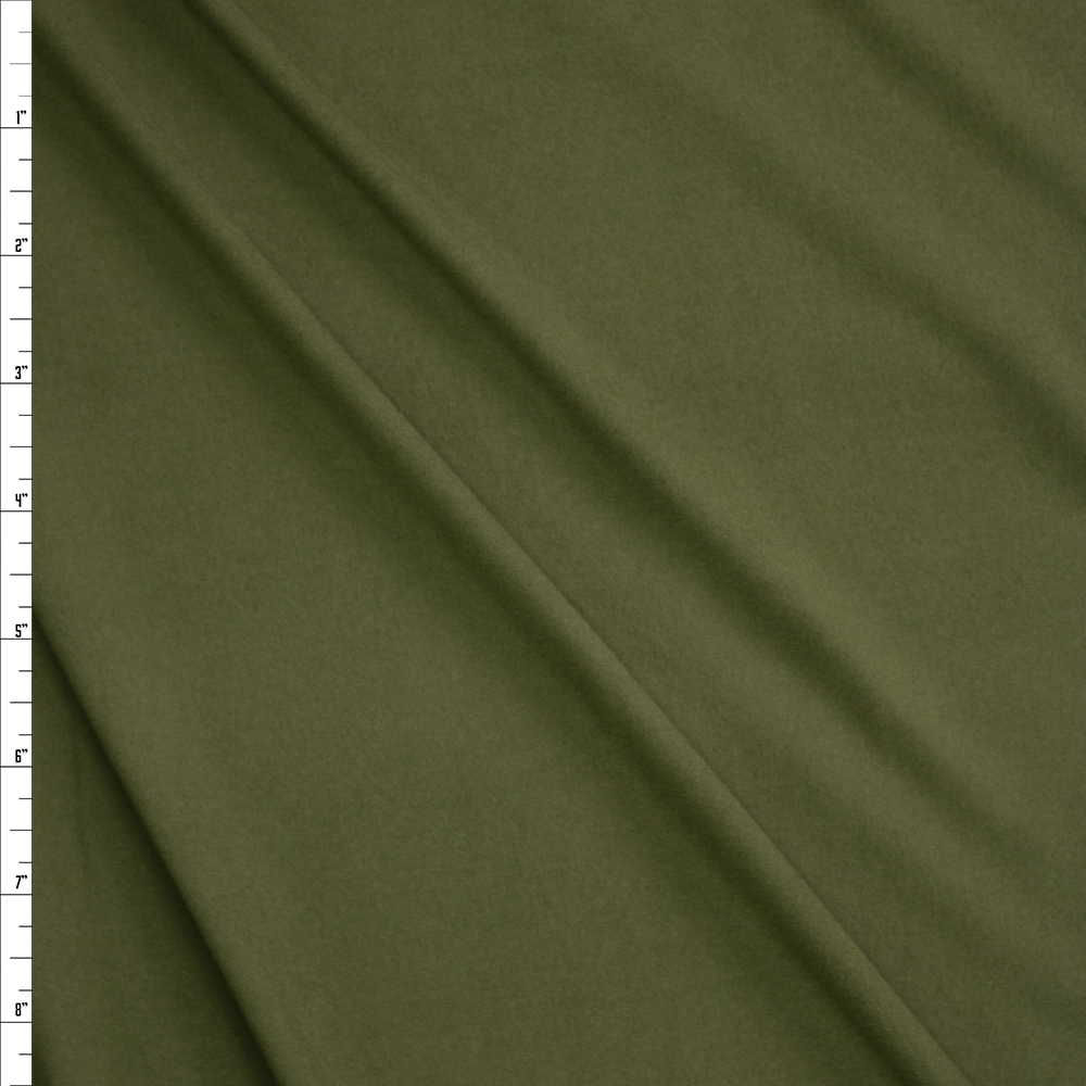 Olive Double Brushed Poly/Spandex Knit Fabric By The Yard