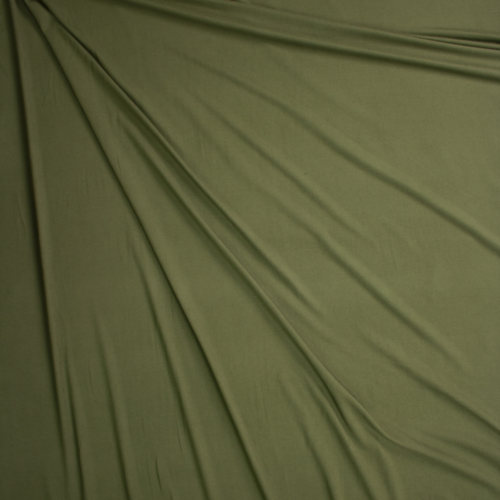 Olive Double Brushed Poly/Spandex Knit Fabric By The Yard - Wide shot
