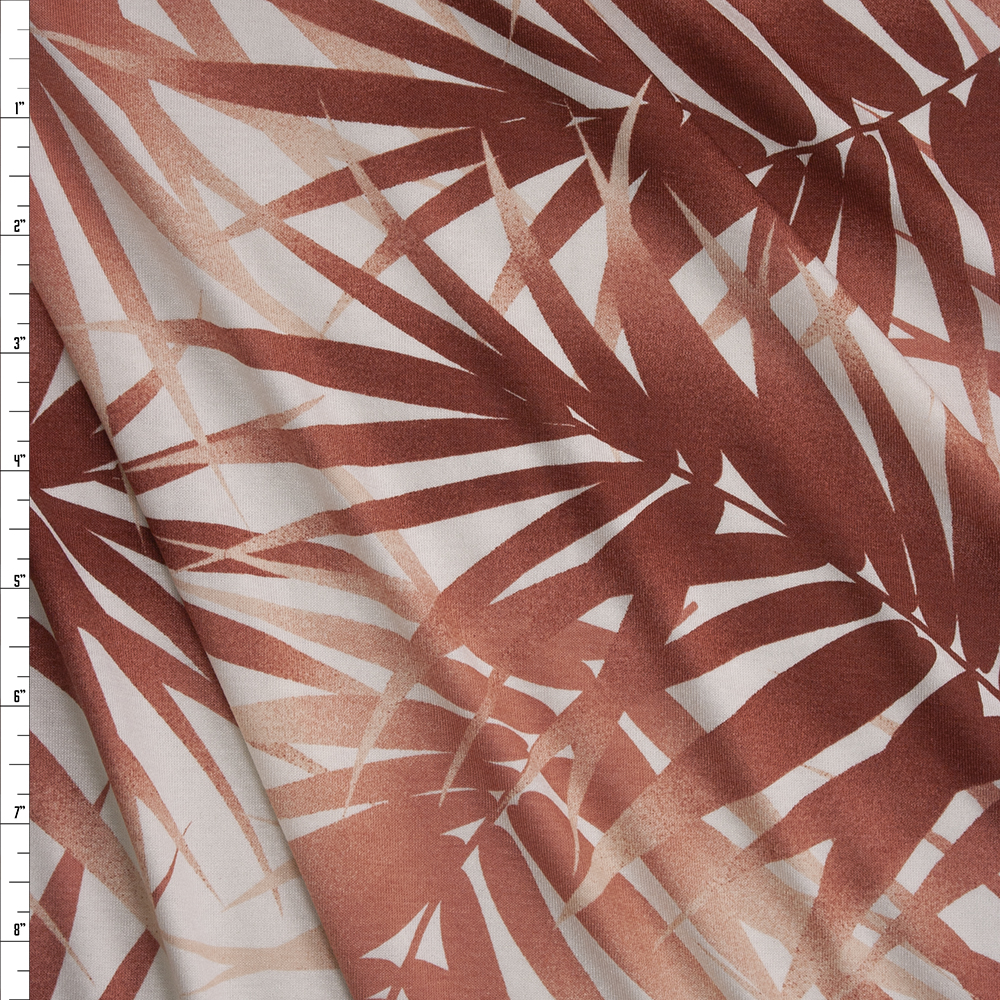 Copper Palms on Offwhite Fabric By The Yard
