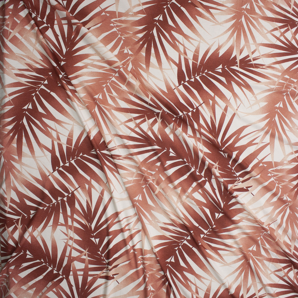 Copper Palms on Offwhite Fabric By The Yard - Wide shot