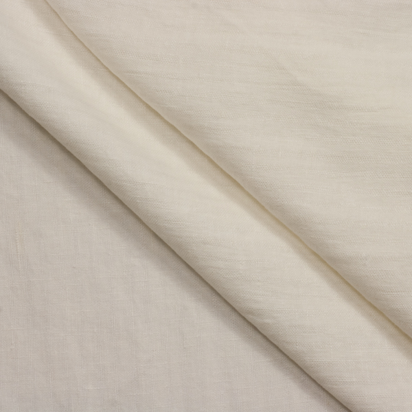 Ivory on Ivory Semi Sheer Stripe Lightweight 100% Linen Fabric