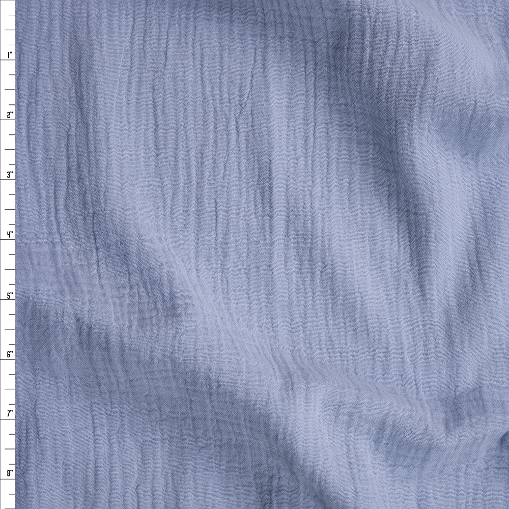 Sky Blue Designer Double Gauze Fabric By The Yard