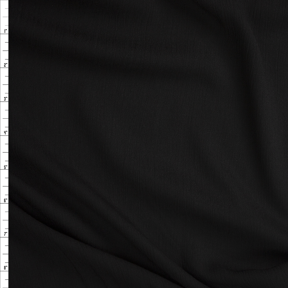 Black Rayon Gauze Fabric By The Yard