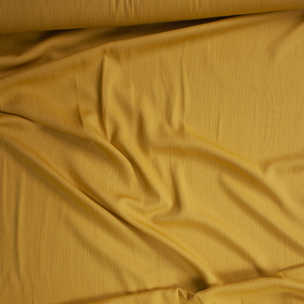 Mustard Rayon Gauze Fabric By The Yard - Wide shot