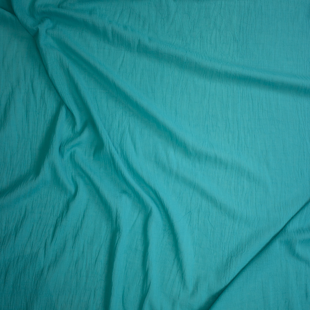 Bright Teal Cotton Gauze Fabric By The Yard - Wide shot