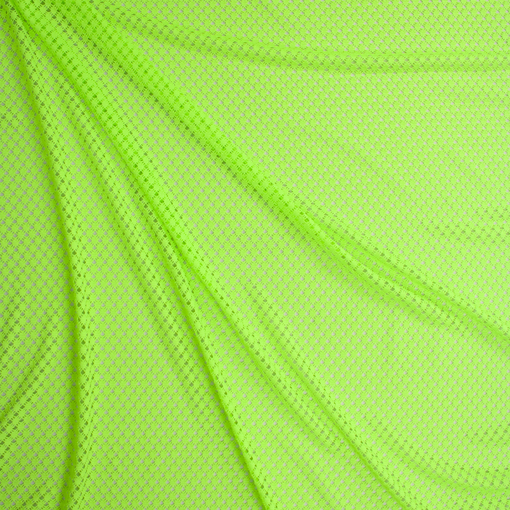 Neon Yellow Diagonal Pattern Crochet Lace Fabric By The Yard - Wide shot