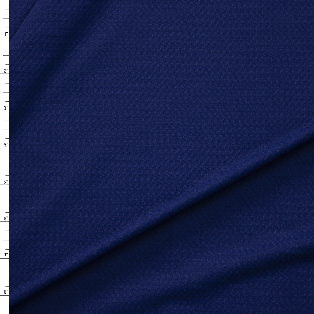 Navy Blue Stretch Diamond Pattern Performance Spandex Fabric By The Yard