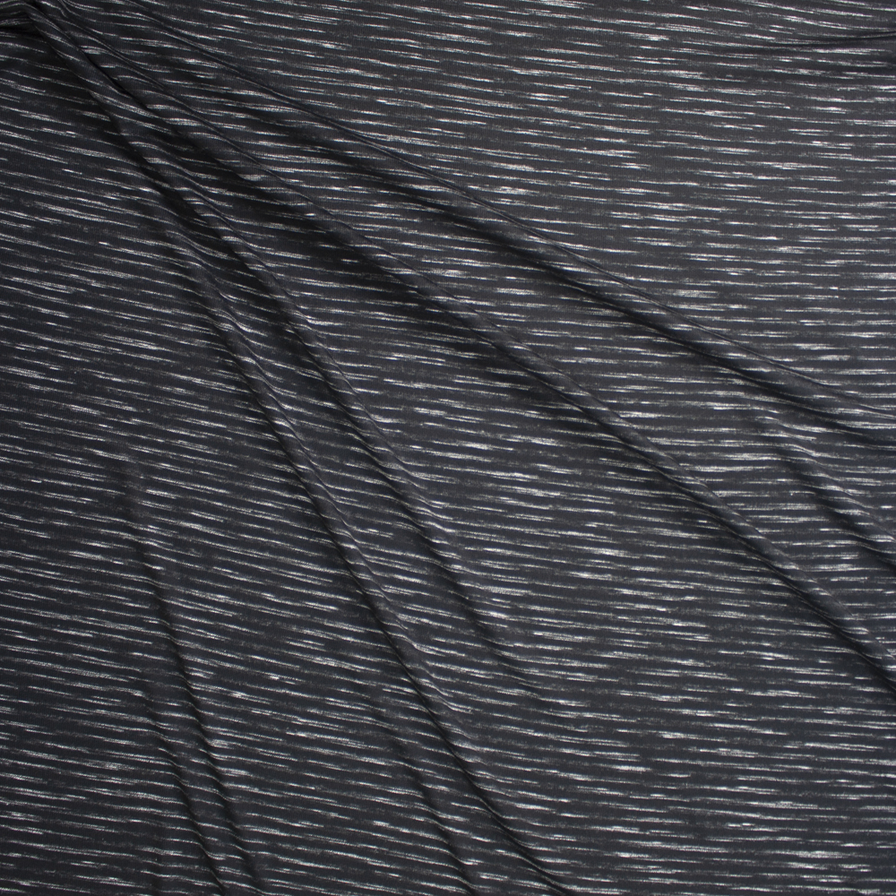 Black and Grey Horizontal Streaked Stripes Ribbed Sweater Knit Fabric By The Yard - Wide shot