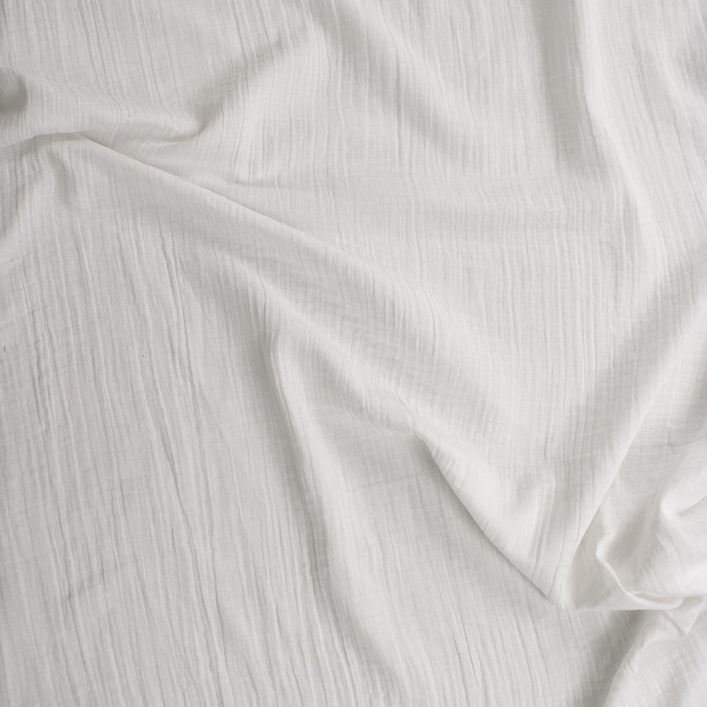 Warm White Cotton Double Gauze Fabric By The Yard - Wide shot
