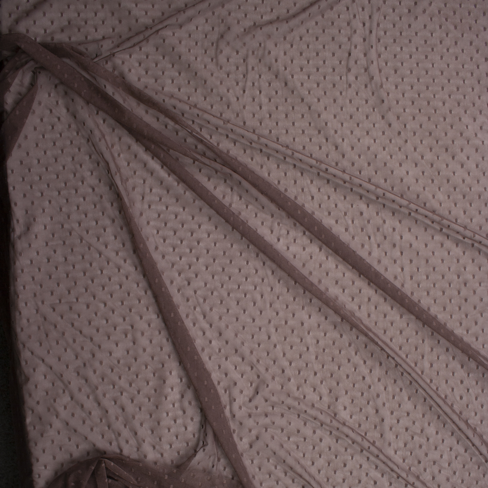 Brown Dot Stretch Mesh Fabric By The Yard - Wide shot