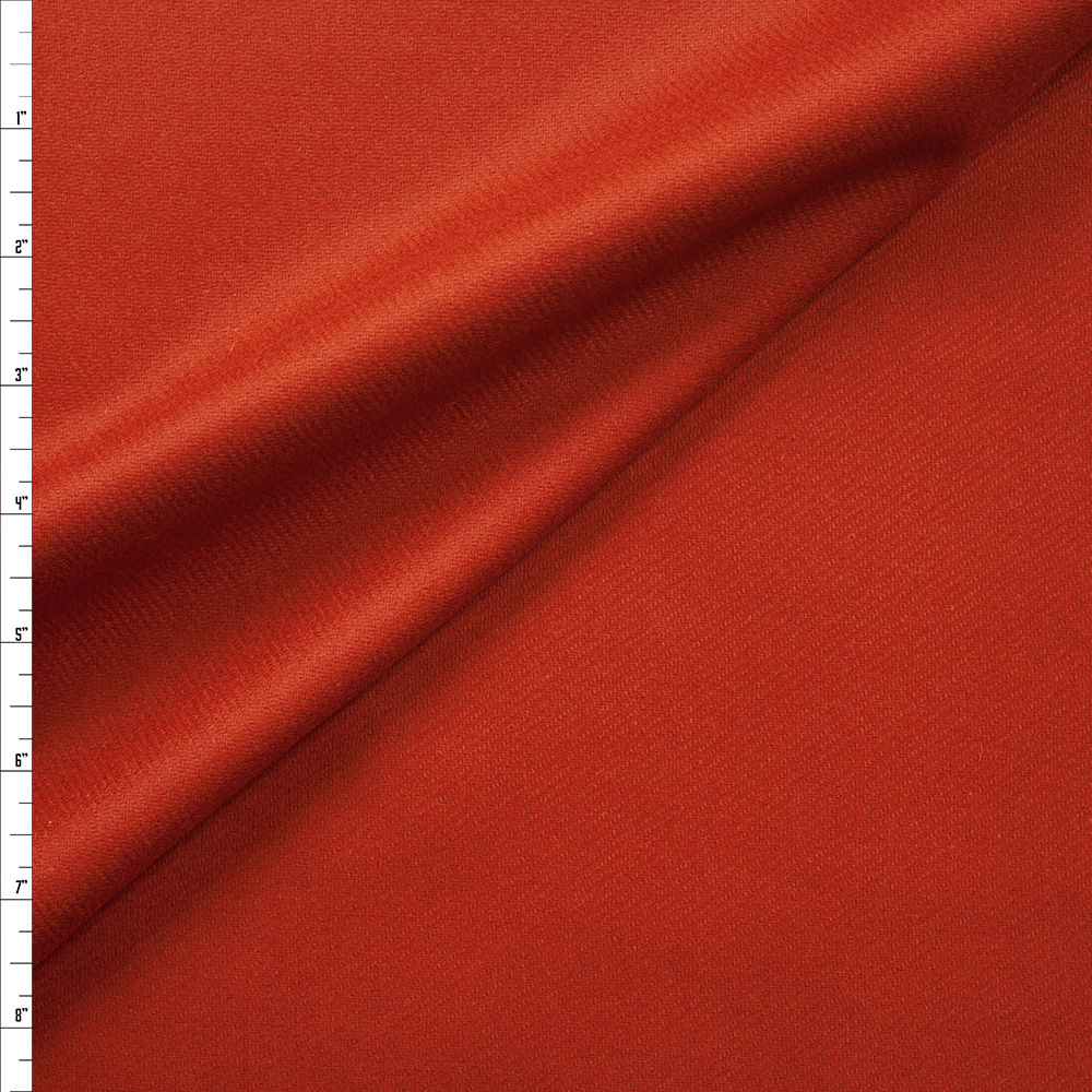 Burnt Orange Lighter Midweight Wool Coating Fabric By The Yard