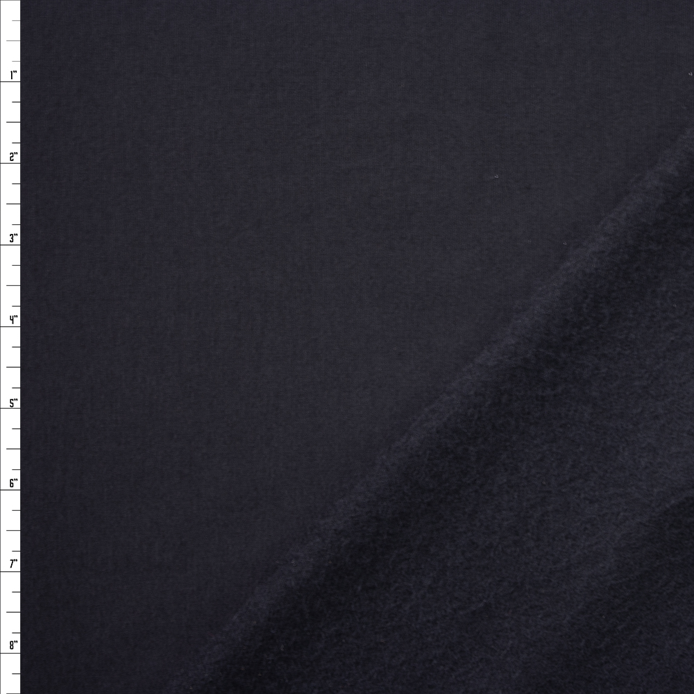 Black Lightweight Designer Sweatshirt Fleece Fabric By The Yard