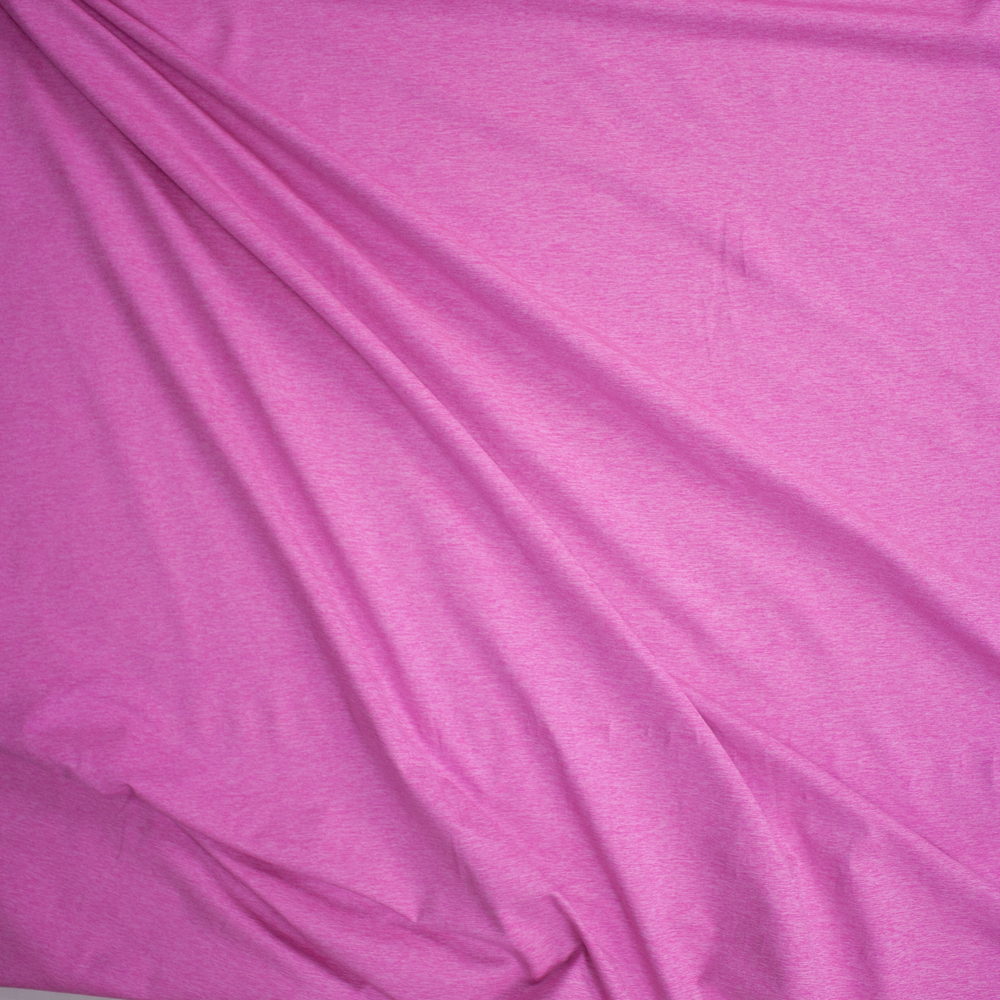 Hot Pink Heather Designer Midweight Brushed Nylon/Spandex Fabric By The Yard - Wide shot