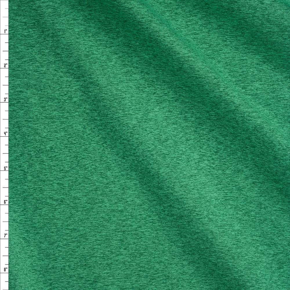 Bright Green Heather Designer Midweight Brushed Nylon/Spandex Fabric By The Yard