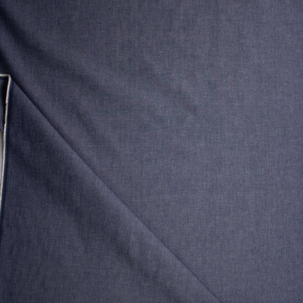 Dark Indigo Pin Dot Midweight Cotton Chambray Fabric By The Yard - Wide shot
