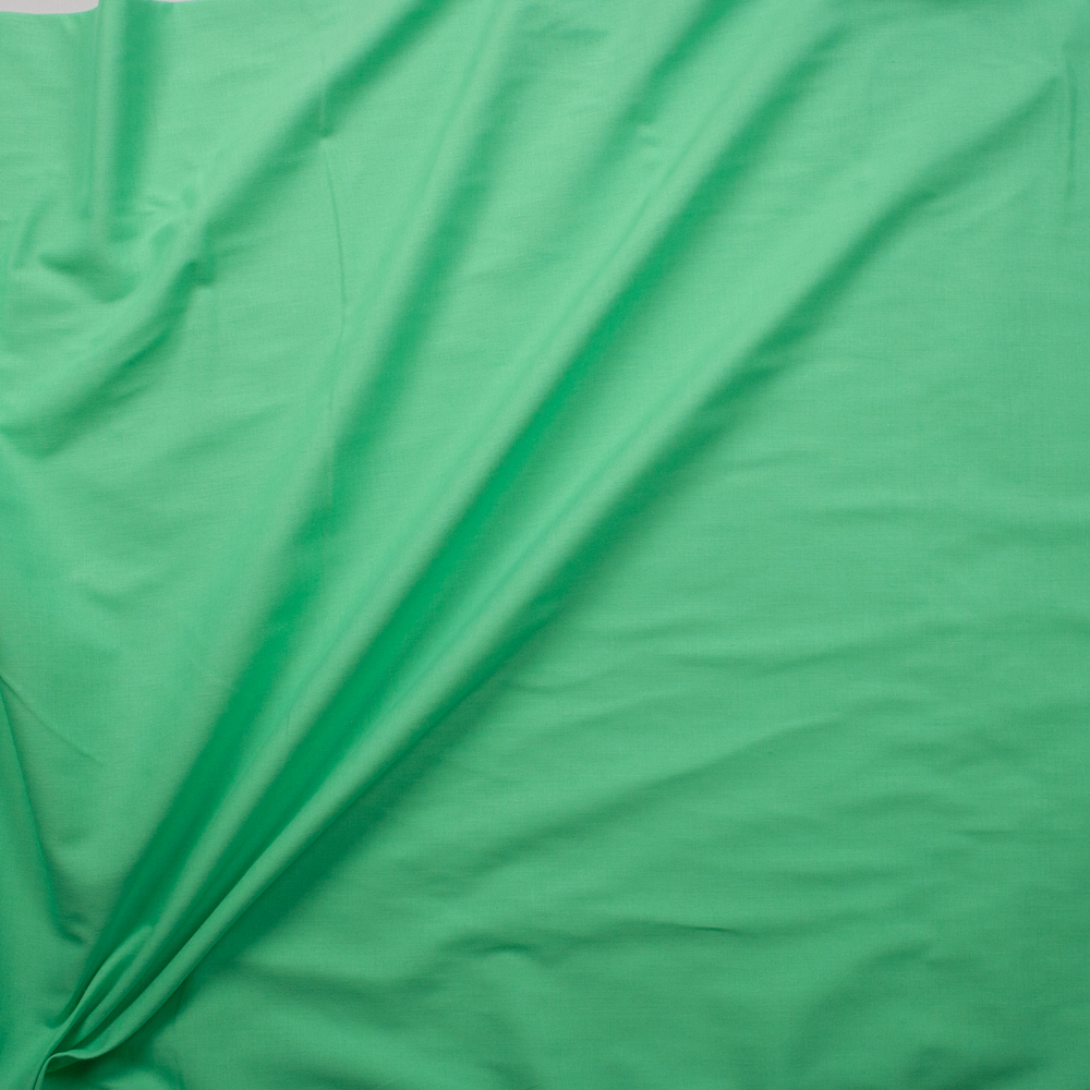 Bright Mint Green Cotton Lawn Fabric By The Yard - Wide shot