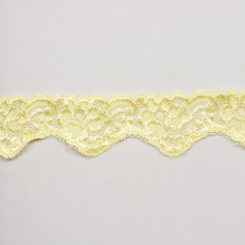 2" Lemon Yellow Floral Stretch Trim