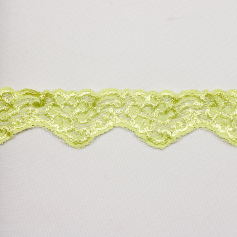 Lemon-Lime Floral Stretch Trim
