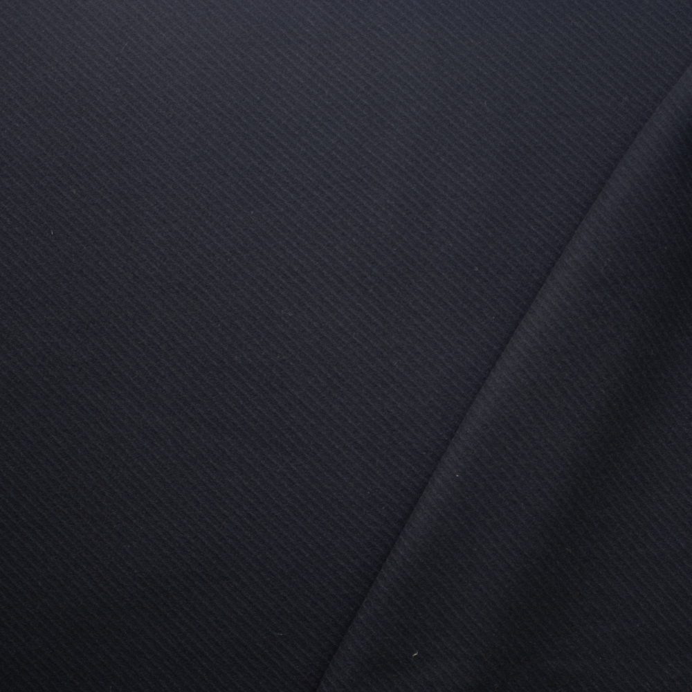 Black Heavy Diagonal Twill Texture Wool Coating Fabric By The Yard - Wide shot
