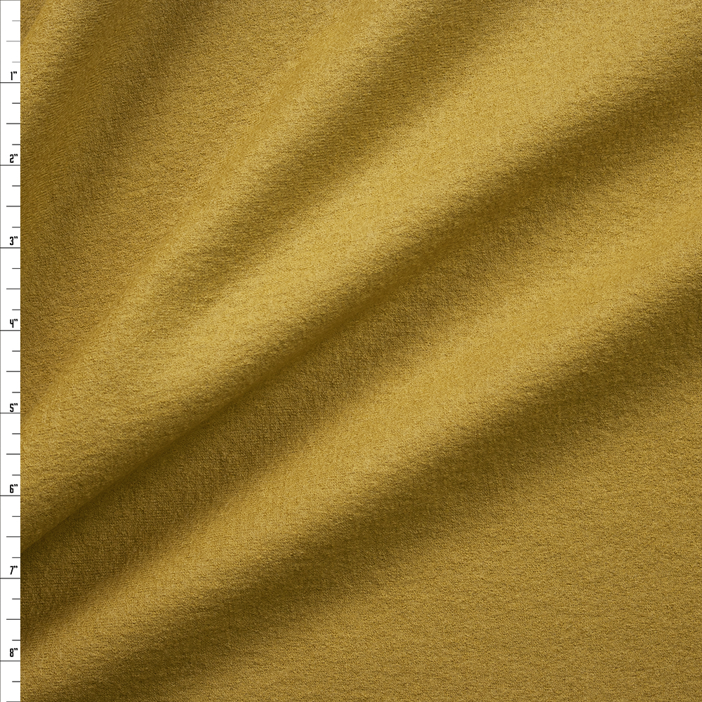 Avocado Monica Designer Boiled Wool Fabric By The Yard