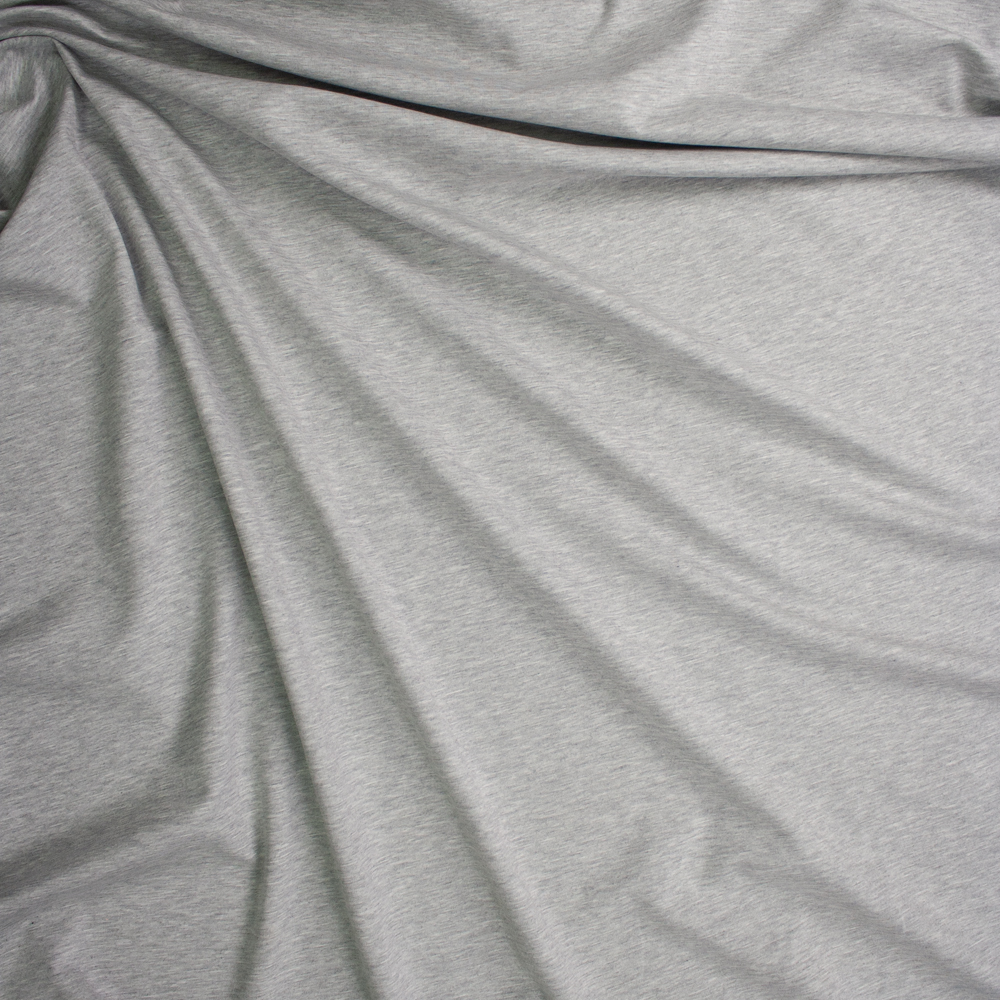 Grey Heather Heavy Midweight Designer Ponte De Roma #25786 Fabric By The Yard - Wide shot