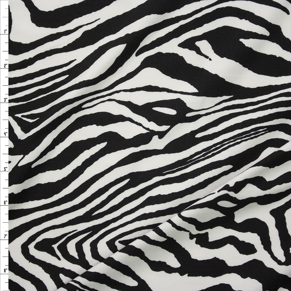 Zebra Print Double Brushed Poly #25789 Fabric By The Yard
