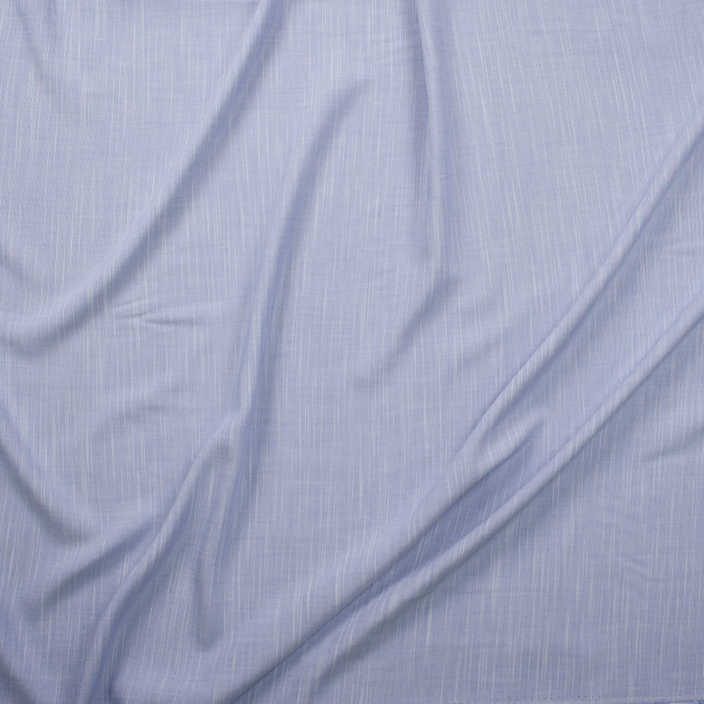 Chambray Blue Rayon Challis Fabric By The Yard - Wide shot